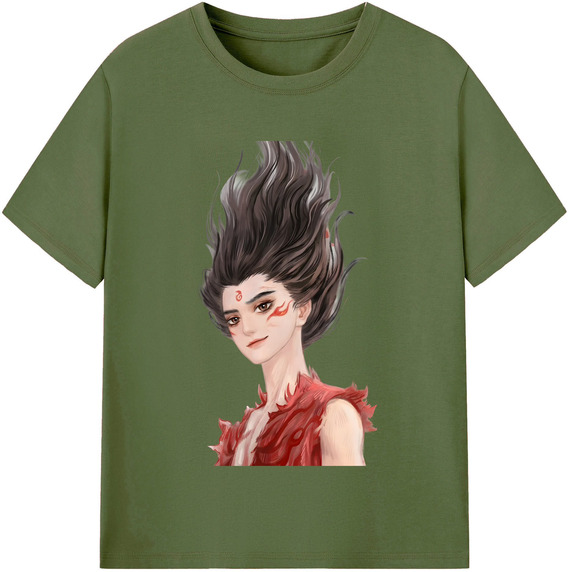 （画像用） Ne Zha 2 ナタ 魔童の大暴れ 綿100％半袖Tシャツ（フロントプリント）